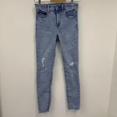 UNIQLO ライトブルー ウルトラストレッチ スキニーデニム 24インチ