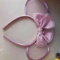 ディズニーカチューシャ　レース　ピンク