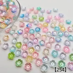 【254】フラワーアクリルビーズ 11㎜ 200個 350円