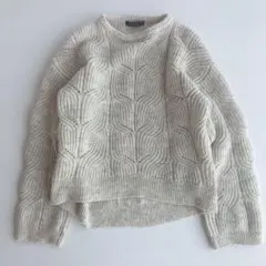 アーバンリサーチロッソ 柄編み ウール ニット 前後差 エアリー ラウンドヘム