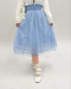 axes femme POETIQUE カラーチュールスカート Blueのサムネイル