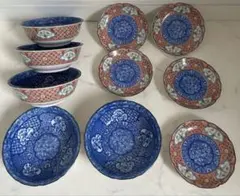有田焼　藍窯　小皿　小鉢　ボウル　取り皿　総柄　和食器　昭和レトロ