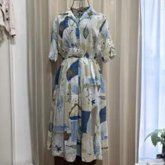 古着 半袖シャツワンピース 総柄のサムネイル
