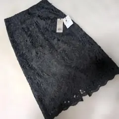 未使用5500円indexダークグレー レース タイトスカート Sサイズ