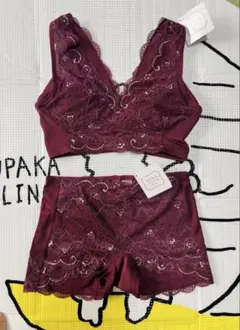 正規品LUNA ナイトブラ&ショーツセット M / L アンティークボルドーのサムネイル
