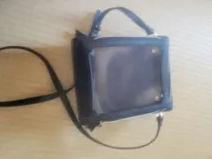 & chouette 痛バ クリアポケット付き縦型ショルダーバッグ ブラック