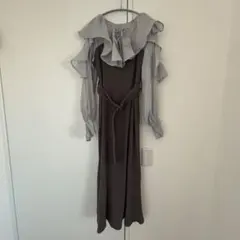 dazzlin フリル付き長袖ワンピース