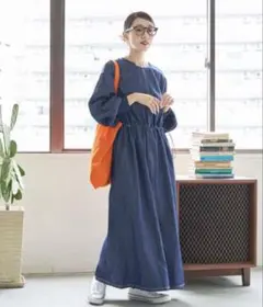 freaks store ウエスト ドローコード フレアワンピース　ロングワンピ