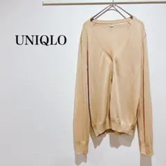 ユニクロ 長袖カーディガン シアー ベージュ ベーシック 大人シンプル 無地
