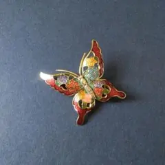 B101　butterfly　蝶　enamel　brooch　Vintage