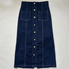プロポーションボディドレッシング　フロント釦デニムタイトスカート S