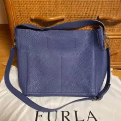 最終価格‼️ FURLA 青 レザー ショルダーバッグ