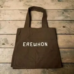 『美品』EREWHON高級ロゴキャンバストートバッグ ダークブラウンのサムネイル