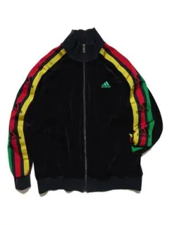 00s〜 ビンテージ アディダス パフォーマンスロゴ ラスタ ベロア ジャージ