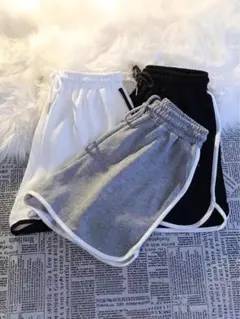 S 韓国風 スウェットショートパンツ 2枚セット　ルームウェア 部屋着