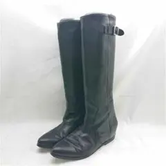 CORSO ROMA 9 ブラックポインテッドトゥロングブーツのサムネイル