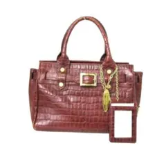 サマンサタバサ　クロコ レザー　ベルト　ロゴ　トート バッグ　チョコ　定期入れ