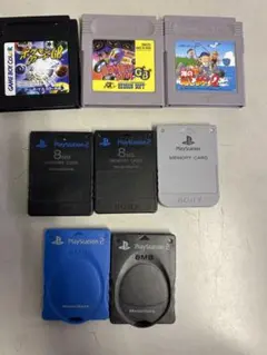 ゲームボーイソフト3本＋PS2メモリーカード5枚セット 任天堂 SONY
