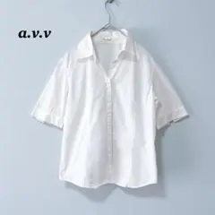 a.v.v アーヴェヴェ　ミッシェルクラン　半袖　シャツ　ホワイト　白　961