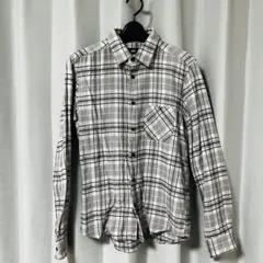 HARE グレー系チェック 長袖ネルシャツ S