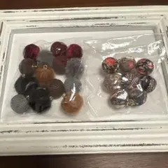 ファー、花柄などボールパーツ 22個11ペア ハンドメイドピアス等に！