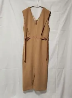 PUBLIC TOKYO ノースリーブロングワンピース ベージュ
