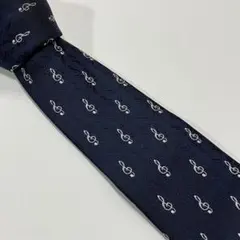 ネクタイ　ト音記号　ジャガード　ポリ　古着