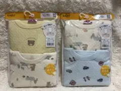 トップバリュ 肩クロス長袖ボディスーツ サイズ80 2枚組×2セット