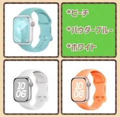 40㎜　ベルト　カバーセット　Applewatch　パウダーブルー　クリアカバー
