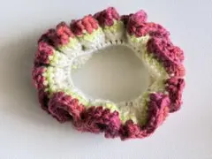 【ハンドメイド】かぎ針編みシュシュ ブーケシュシュ　編み物