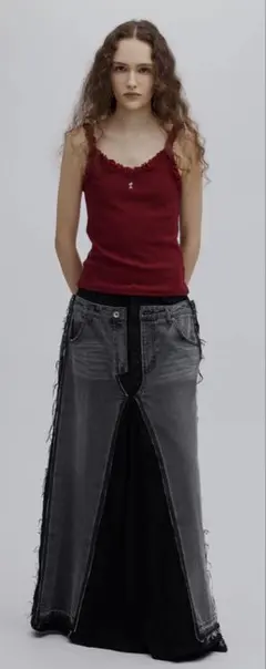 REMAKE DENIM CHINO SKIRT ブラック　26 REMAKE DENIM CHINO SKIRT ブラック 26 - メルカリ