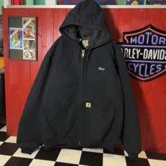USA製Carhartt アクティブジャケット　企業モノ　黒　XL カーハート