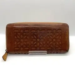 genten レザー カットワーク 長財布 w2