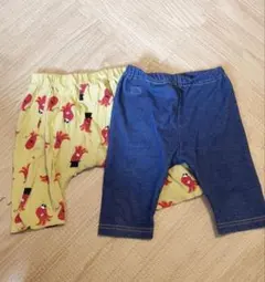 キャラクター柄とデニムのパンツ2枚セット