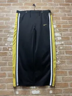 00s NIKE ナイキ　トラックパンツ　ジャージ　y2k 　刺繍　黒　ワイド