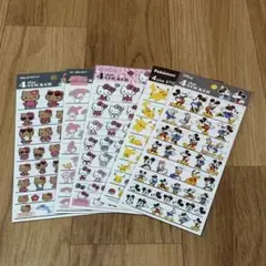 4サイズステッカー　サンリオ ポケモン ディズニーまとめ売り 5点セット