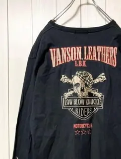 VANSON LEATHERS LBK スカル Tシャツ 長袖 ロンT 黒 XLのサムネイル