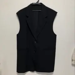 ★試着のみ★GU オーバーサイズテーラードベスト ブラック 黒 XLサイズ