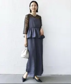 セール　新品未使用　kaene バルーン ペプラム ドレス