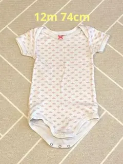 プチバトー　12m 74cm ロンパース　半袖