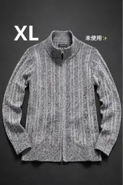 新品　ジップアップニット XL
