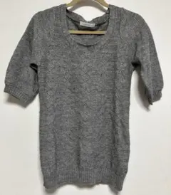 grove グレー 五分袖ニット