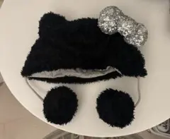 usj ハローキティ ポンポン付きハット 黒