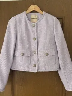 【新品・タグ付き】Apuweiser-riche 薄紫 ノーカラージャケット