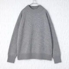 ニコアンド アンゴラ混 オーバーサイズ ニット グレー
