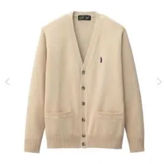 イーストボーイ 綿カーディガン7G ベージュ×ネイビー 9号