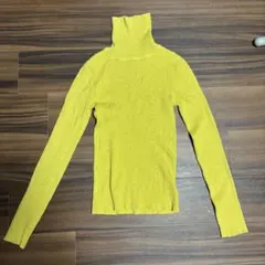 jouetie ビビッドカラー タートルネック リブニット M イエロー