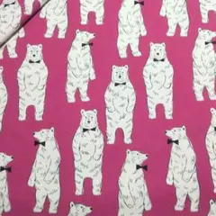 110✕49 北欧調シロクマ柄　コッカ　Trefle　コットンリネン　綿麻