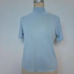 courreges クレージュ 半袖 ハイネック カットソー ライトブルーのサムネイル