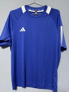 adidas 青 ラグランスリーブ シャツ XL